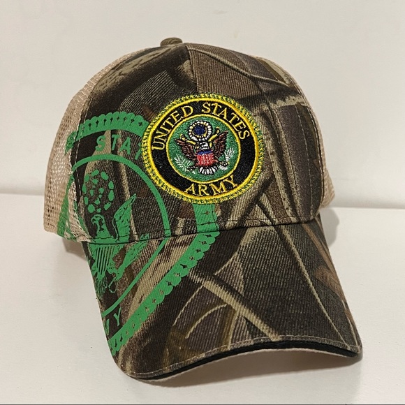 US Army Veteran Circle Logo Embroidered  Mesh Cap - Picture 2 of 4